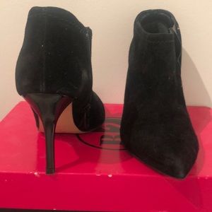 Black suede stiletto booties